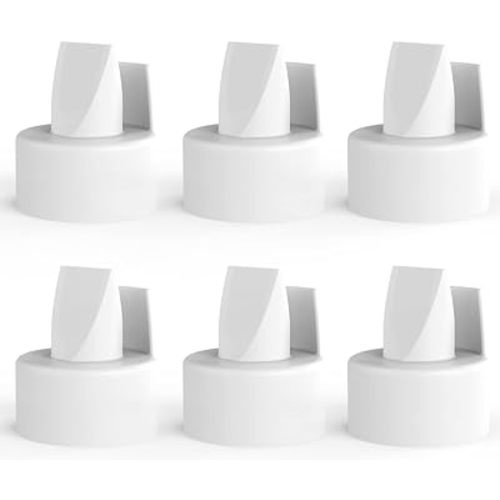 [6-Count] Papablic Duckbill Valves, Replacement Milk Valves Compatible with Spectra S1 S2 & Medela Breast Pumps Parts Accessories, BPA & DEHP Free, Food-Grade Silicone, Easy to Clean, White