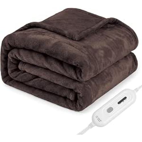 Heated Blanket Throw,Ultra Soft 2-Layer Flannel Electric Blanket