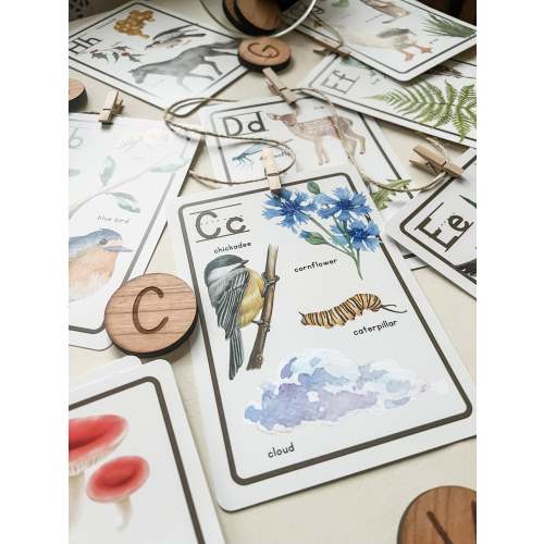Nature Alphabet Flashcards | Chickadees Wooden Toys