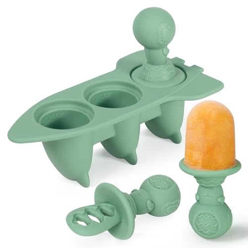 Haakaa Astronaut Ice Pop Mould Set – Mini Silicone Breastmilk Popsicle Molds with Sticks, Anti-Choking Design, Ideal for Baby Teething Relief, Frozen Breastmilk Treat Maker for Infant