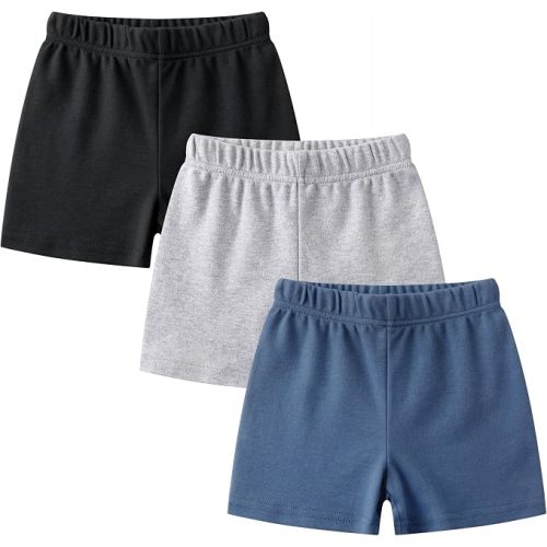 O2 BABY Organic Cotton Unisex Baby Jogger Pants, 3-Pack Pull-on Bottoms, Newborn Leggings