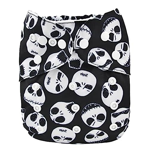 ALVABABY Halloween Baby Cloth Diaper Adjustable Washable Reusable for Baby Girls and Boys Infant Toddler Nappy 1 Pack with 2 Inserts YA132-2T