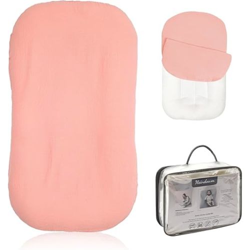 Infant Support Cushion - Baby Support Cushion for Newborn, 0-24 Months, Portable Tummy Time Mat for Home and Travel, Soft Cotton, Supervised Use, Baby Essentials Gift(Pink)