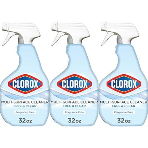 Clorox Free & Clear Multi Surface Cleaner, Spray Bottle, Fragrance Free, 32 Fluid Ounces, Pack of 3