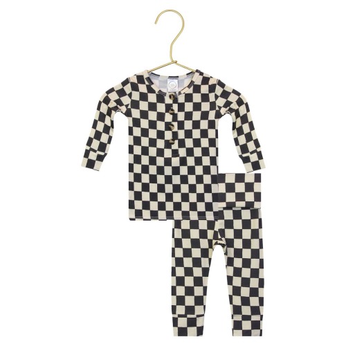 Print Henley & Pants Set