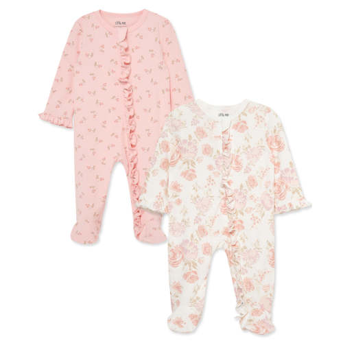 Fabulous Floral 2-Way-Zip Footies 2-Pack