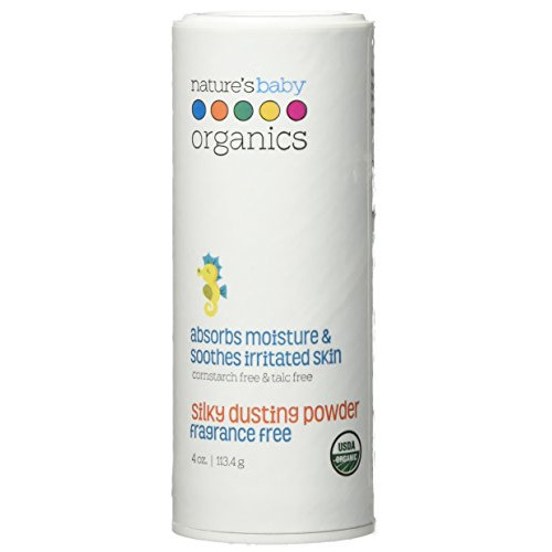 Nature's Baby Organics Baby Powder Corn Free/Talc Free Diaper Dusting Powder with Aloe Soft Gentle 100% Organic Baby Powder Hypoallergenic Fragrance Free, 4 oz Each, 2 Pack - 2 Ounce (Pack of 2)