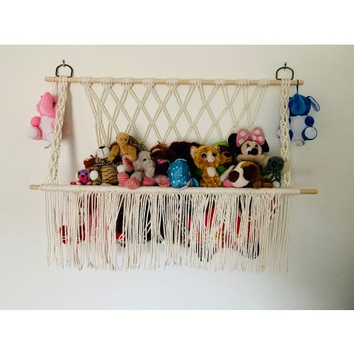 Macrame Toy Hammock, Toy Bin, Stuffed toy/Squish mallow organizer, boho Nursery and Kids Room Décor, Room Organizer, Toy storage/holder/Net