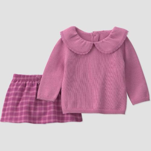 Carter's Just One You® Baby Girls' Sweater and Plaid Skirt Set - Plum Purple 24M