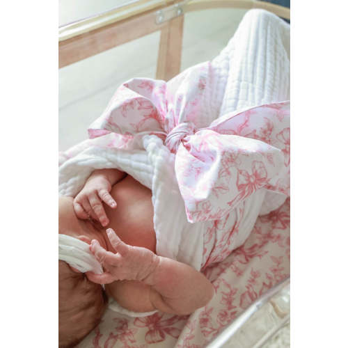 Personalized Newborn Bow Sash in Fancy Frills | Caden Lane