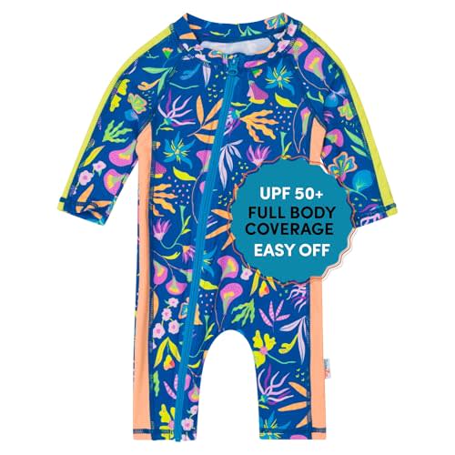 SwimZip Girls' Long-Sleeve UPF 50+ Swimsuit for Baby, Toddler, & Little Girls