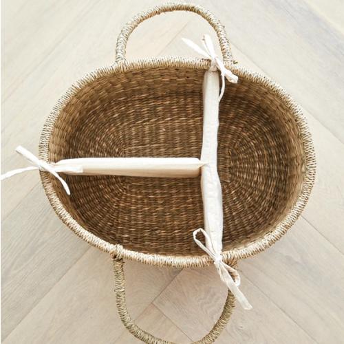 Baby Diaper Caddy Organizer "ROSA" Handmade & Natural by BEBE BASK® – BEBE BASK