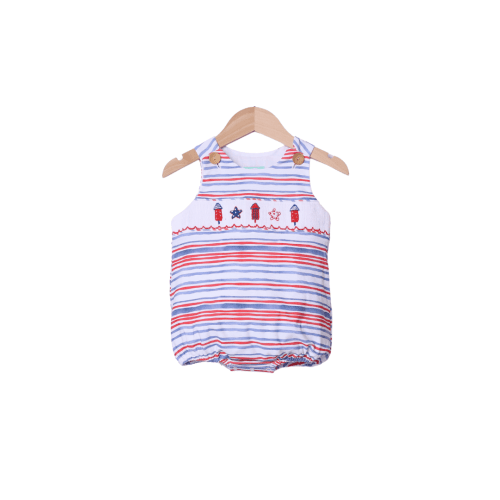 Smocked Red, White and Boom Bubble