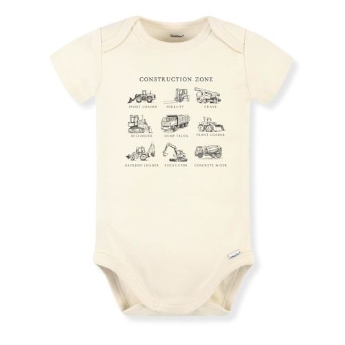 MangoHouse Construction Zone Baby Bodysuit, Kids T-Shirt | 100% cotton, printed in California, shipped from USA, Soft breathable fabric, machine washable