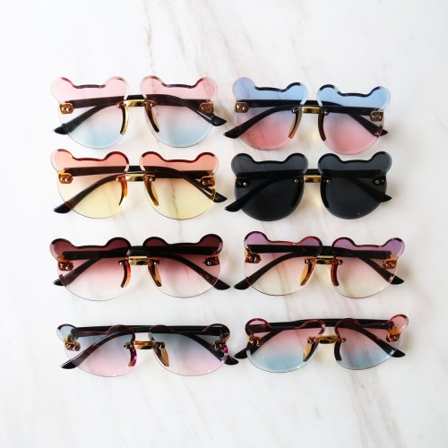 Teddy Bear Kids Sunglasses | Animal Ear Gradient Eyewear, 8 Pair Bundle