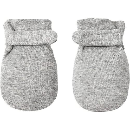 Newborn Baby No Scratch Mittens Stay On, 100% Cotton Breathable, Adjustable Infant Gloves for Baby Boys Girls Mittens