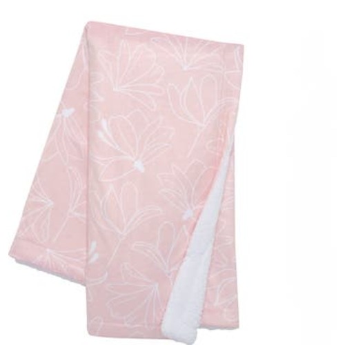 Petals Floral Fleece Faux Shearling Soft Baby Blanket