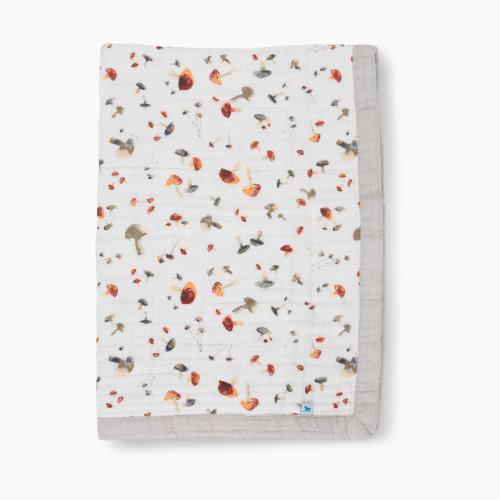 Little Unicorn Cotton Muslin Baby Receiving Quilt - Mushrooms