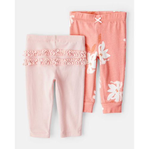 Baby 2-Pack Pull-On Pants - Pink/Floral - Carter's | Carter's