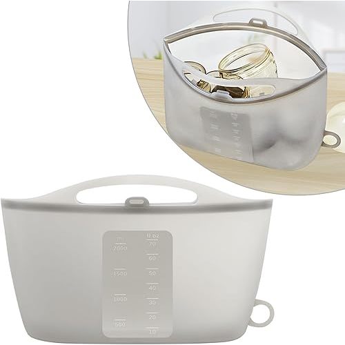 Silicone Microwave Steam Sterilizer Bag for Baby Reusable Quick Sterilizing Bag for Bottles Breast Pump Parts Toddler Accessories Great for Travel - 2000ml Grey