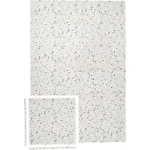 Yay Mats Stylish Extra Large Puzzle Mat, Thick,Inter Locking Foam Floor Tile Covers 6 ft x 4 ft. Expandable Tiles with Edges Exercise and Kids mat Protective Floor Surface (Henri TERRAZZO)