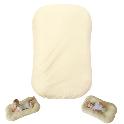 Aila+Aiden Snuggle Style Baby Nest, Baby Lounger, Organic Cotton Lounger for Baby, Breathable Portable Secure - Snuggle Collection (Cream)