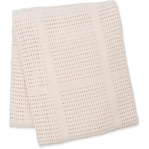 lulujo Baby Cellular Baby Blanket, Pink