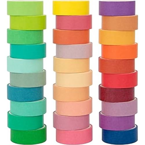 Washi Tape Set 30 Rolls, Decorative Tape, Colored Tape, Scrapbook Tape, Craft Tape for Scrapbook Supplies, Journaling, Washy Tape, Washy