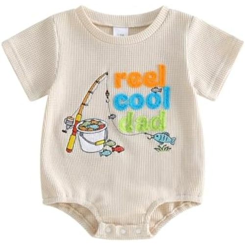 Newborn Baby Boy Girl Summer Clothes Crawfish Embroidery Waffled Short Sleeve Bubble Romper Bodysuit Cute Outfits