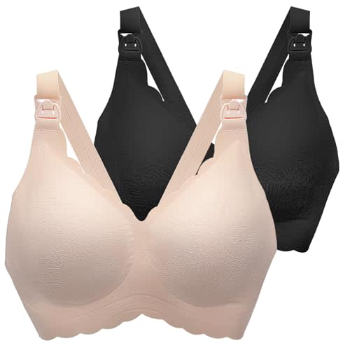 MomWills Nursing Bras for Breastfeeding, Seamless Ultra Comfort Maternity Bra, Natural Shape Pregnancy Bras for Women