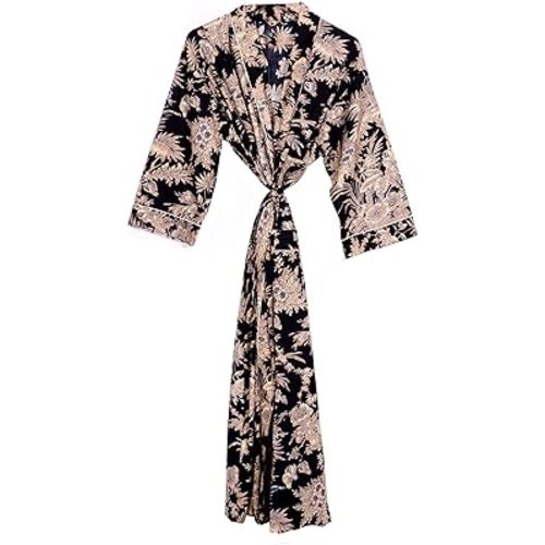Pure 100% Cotton Robe For Womens Bathrobe Dressing Gown Long sleepwear Free Size Kimono
