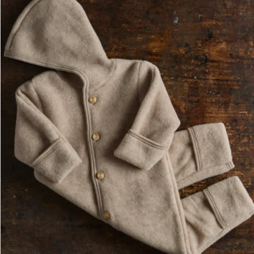 Magpie Baby Booties - Merino Wool Fleece - Driftwood