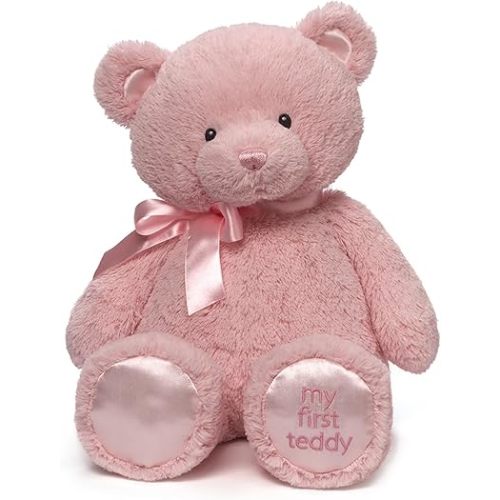 Baby GUND My First Teddy Bear, Ultra Soft Animal Plush Toy for Babies and Newborns, Pink, 18”