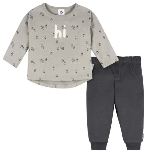 2-Piece Baby Gray Arcon Top & Joggers – Gerber Childrenswear