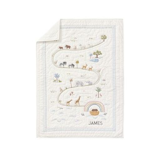 Organic Noahs Ark Baby/Toddler Quilt , 36x50,  Multi