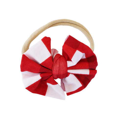 Checking It Twice Knit Bow Headband