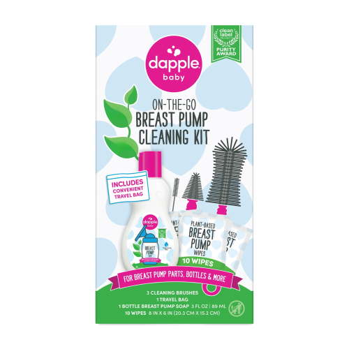 Dapple Baby On-the-Go Breast Pump Cleaning Kit, Postpartum Essentials, 4 Count