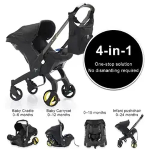 No-Latch Base Baby Stroller with Free Bag, Multifunctional Newborn Stroller, 5-Point Seat Belt with Chest Clip, 2-Way Push, Shock-Absorbing Wheels, Travel-Friendly #DealsForYouDays - TikTok Shop