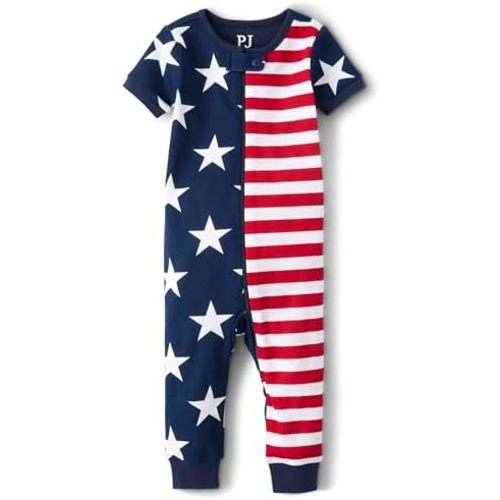 The Children's Place baby-girls And Toddler Snug Fit 100% Cotton Short Sleeve Zip-front One Piece Footless Pajama
