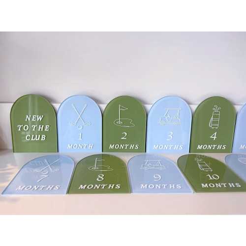 Acrylic Golf Monthly Milestone Markers Golf Theme Nursery Golf Theme Milestone Discs Golf Photo Prop Baby Golf Theme Baby Shower