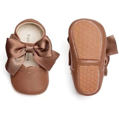 Felix & Flora Baby Dress Shoes - Infant Baby Girls Mary Jane Flats Moccasinss Soft Sole Walking Crib Shoes