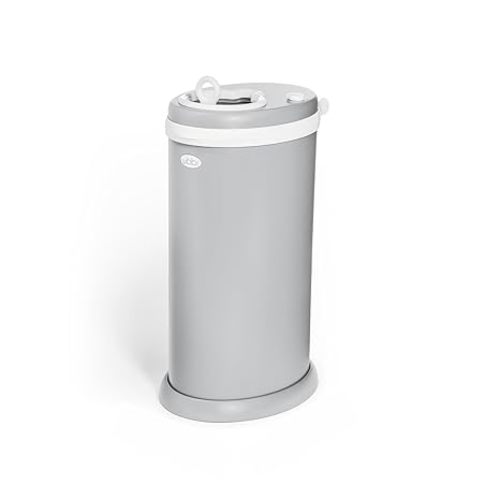 Ubbi Stainless Steel Diaper Pail, Odor Locking, No Special Bag Required, Award-Winning, Registry Must-Have, Gray
