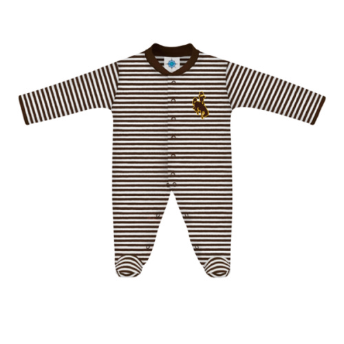 Wyoming Cowboys Striped Footed Romper | College Baby