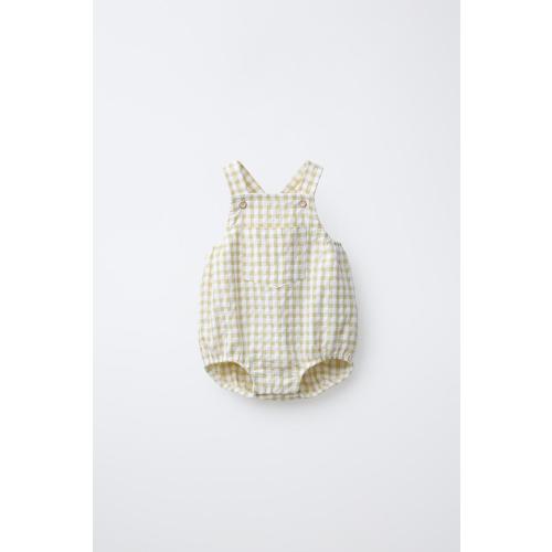 GINGHAM ROMPER - Light green | ZARA United States