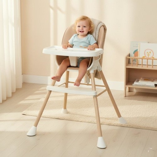 Bopeep Baby High Chair 6-In-1 Removable Seat Trays Adjustable Height Eating Pink