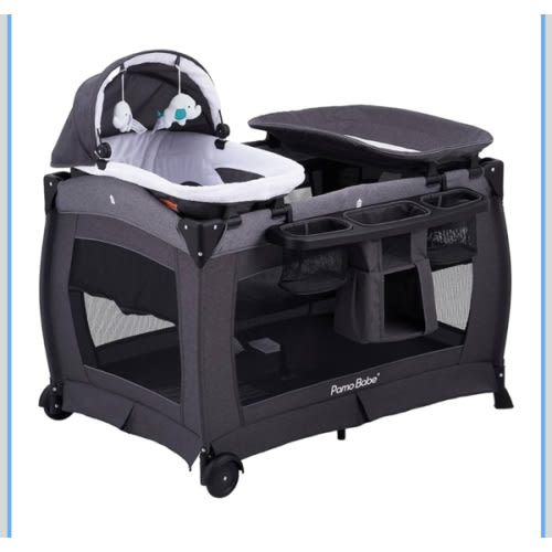 Pamo Babe Portable Playpen Foldable Playard for Baby and Toddler Mattress, Changing Table for Newborn Portable Playard