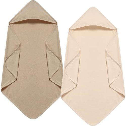 Breling 2 Pcs Cotton Hooded Baby Towels 32 x 32 Inch Newborn Bath Towel for Baby Girl Infant Toddler Soft Absorbent Unisex Registry Gift(Classic Style)
