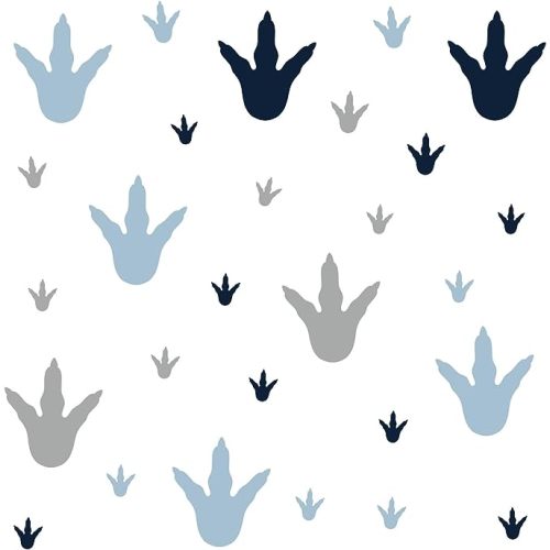 RoomMates RMK4103SCS Dinosaur Feet Tracks Peel and Stick Wall Decals, Blue, Gray