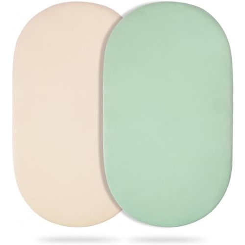 Bassinet Sheets (2-Pack), Soft Breathable Fitted for Bassinet Mattress, Ideal for Boys Girls