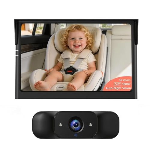 LUCKVIEW BM1 Baby Car Camera, 5" 1080P Baby Car Monitor